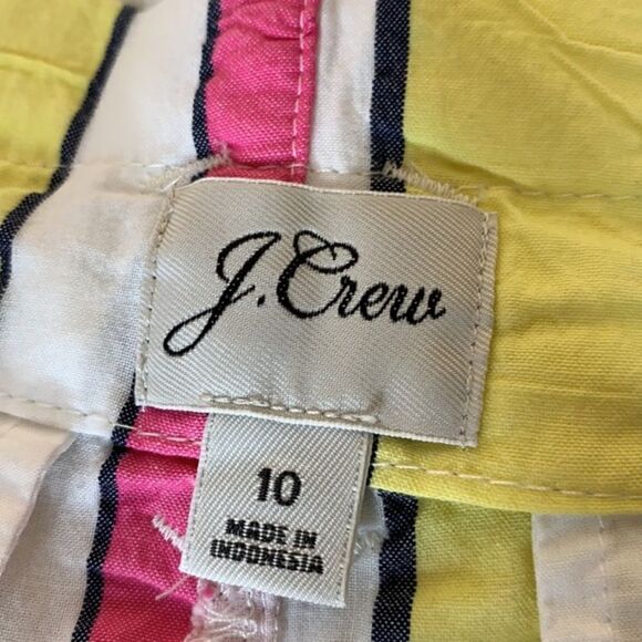 J. Crew Paper Bag Seersucker Stripe Ribbon Shorts Size 10 - Picture 4 of 14